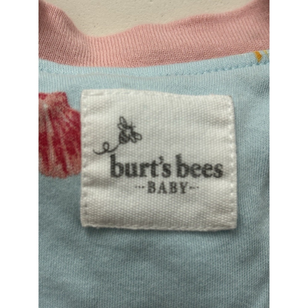 Lot of 4- BURTS BEES Baby Pajamas Organic Cotton Infant Mittens-Size 0-3 Months - Picture 4 of 7